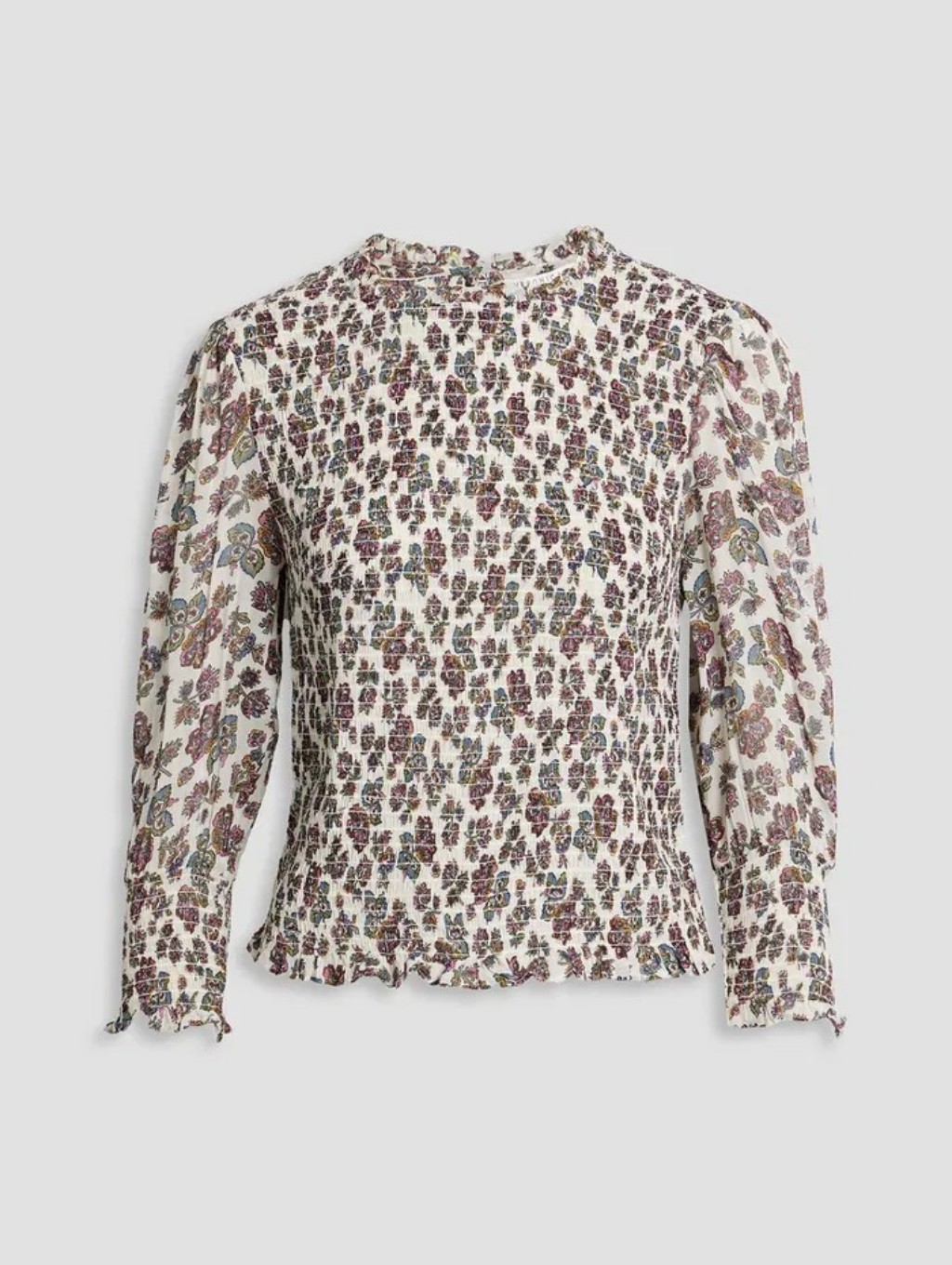Veronica Beard | Kali Shirred Floral-Print Chiffon Top